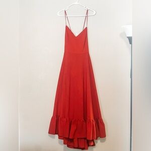 Joyfolie Red High-Low Spaghetti Strap Dress